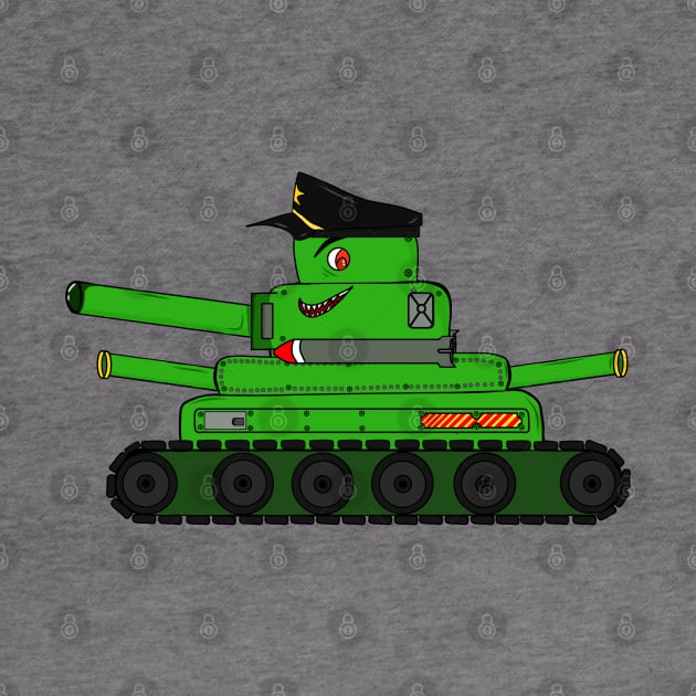 Captain Tank Cartoon by ozilio clothing